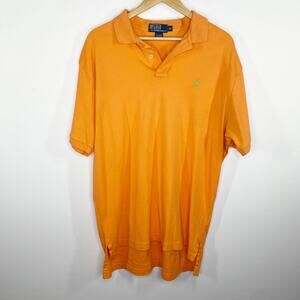 Polo Ralph Lauren Orange Short Sleeve 100% Cotton Polo Shirt Men's Size X-Large